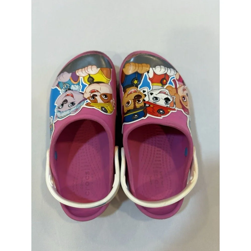 Crocs Clogs Paw Patrol  Size J3 Girls Pink Slip On Shoes